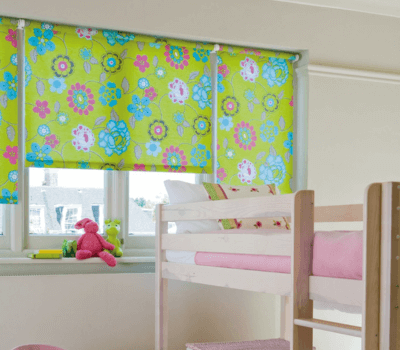 Colourful child safe blinds