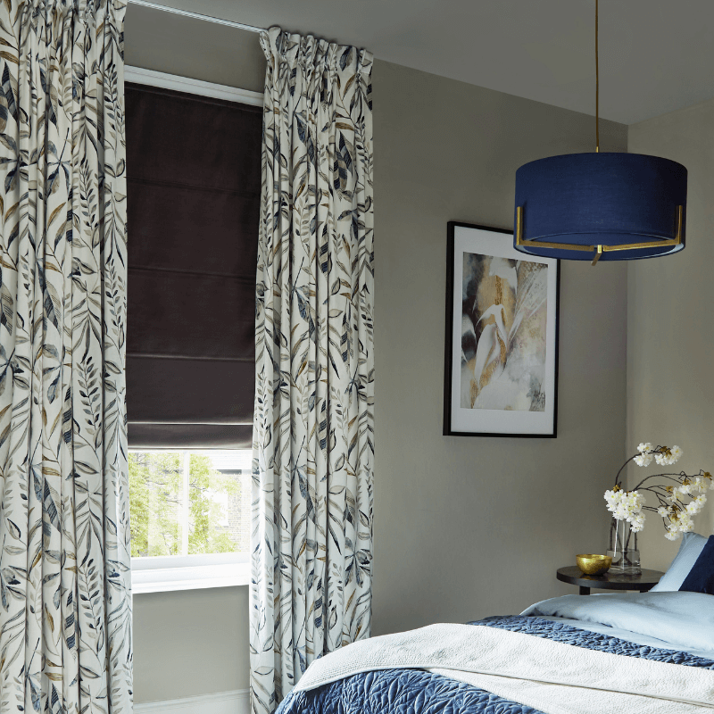 Pinch pleated floral curtains Pinch pleated floral curtains