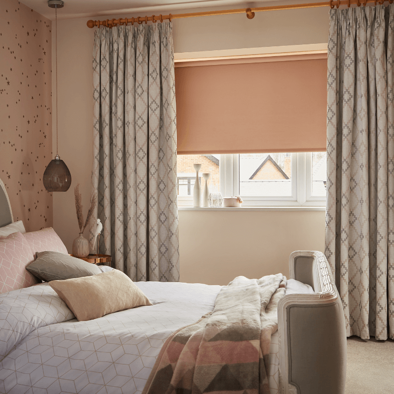 Pink floral pinch pleated curtains Pink floral pinch pleated curtains