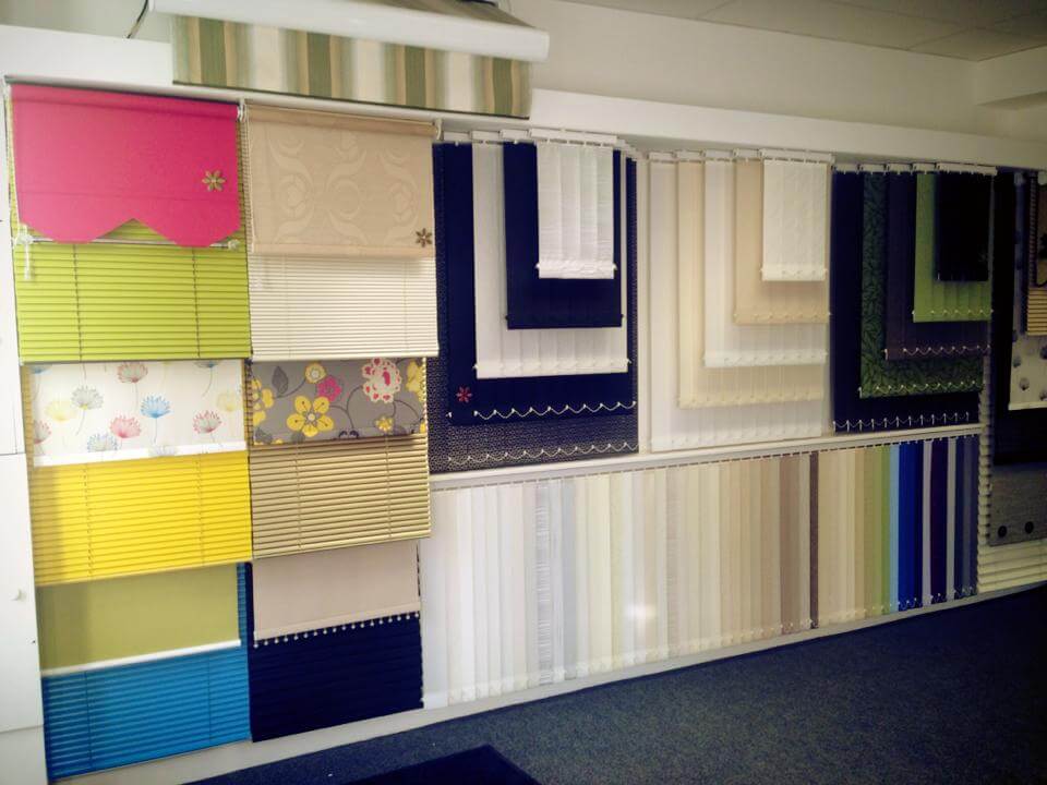 blinds showcase in showroom