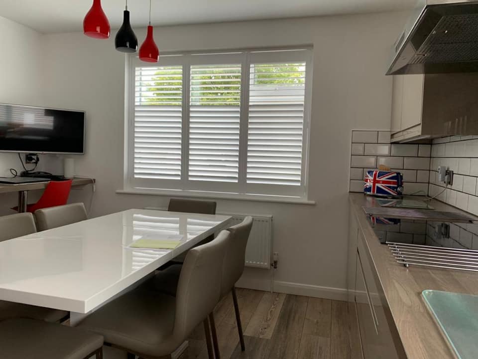 window shutters in kitchen