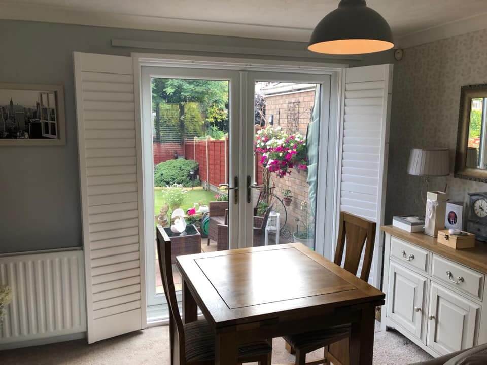 white full height shutters