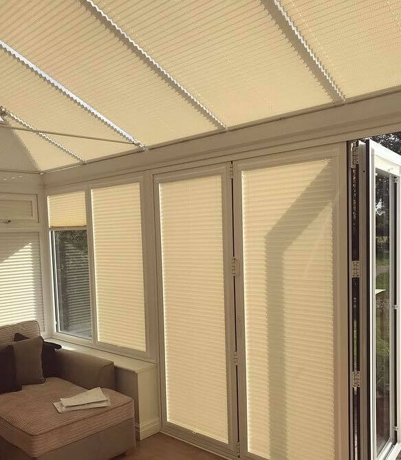 Conservatory Pleated Blinds