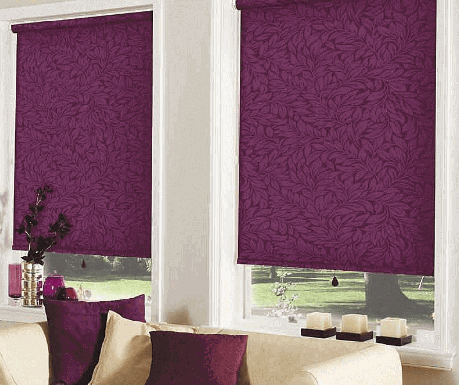 purple roller blind