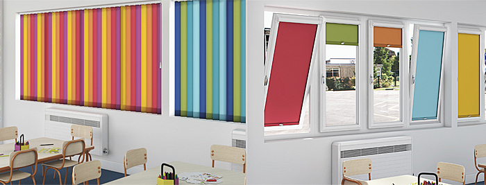 Colourful blinds for schools