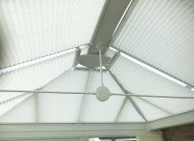 White roof blinds for conservatory