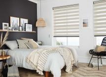 Lazio parchment vision blinds in bedroom