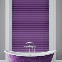 purple bathroom venetian blinds