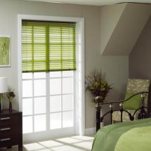 Green venetian bedroom blinds