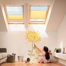 Yellow skylight blinds