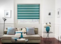 Capri jade blue vision blinds in lounge